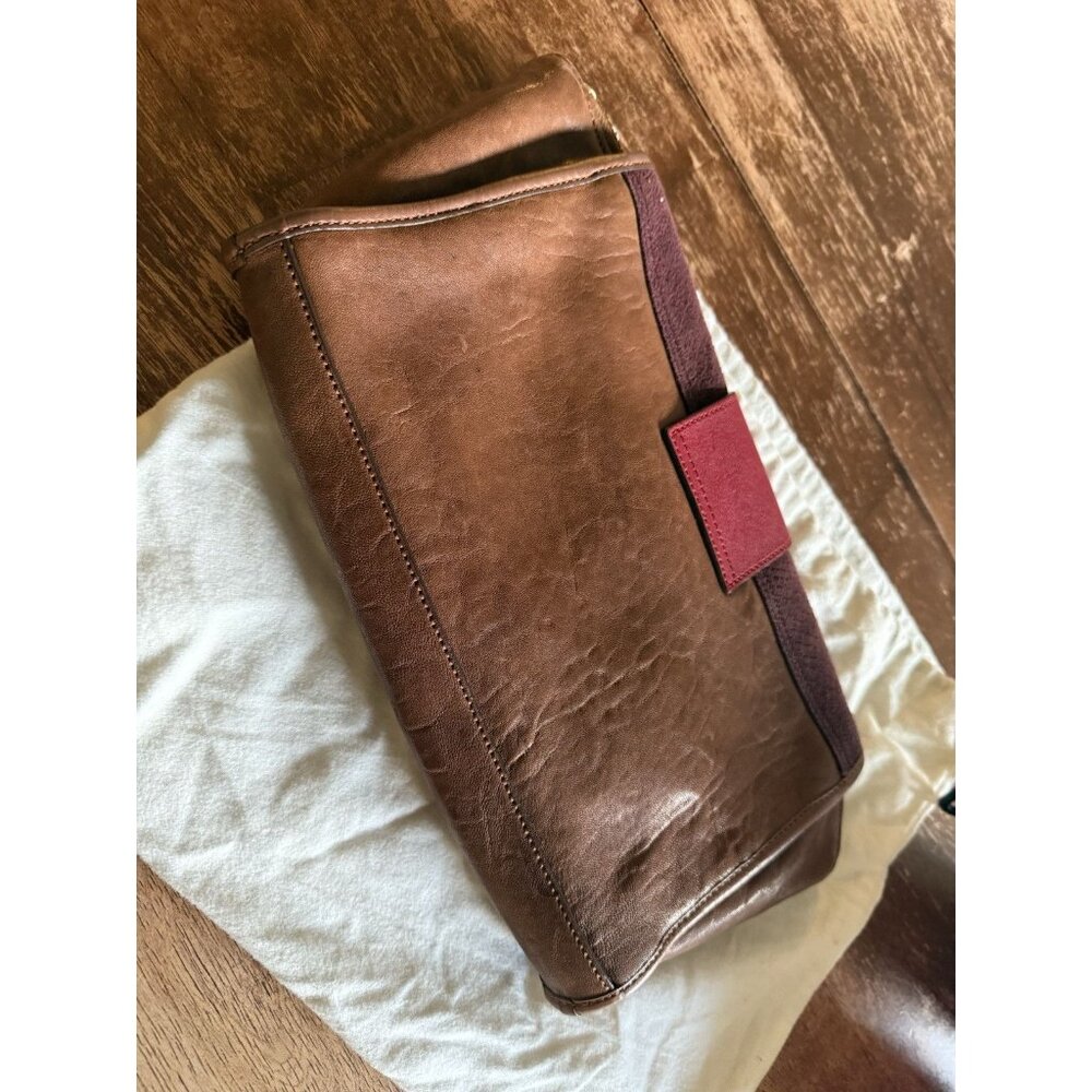 marc by marc jacobs color block brown red leather… - image 13